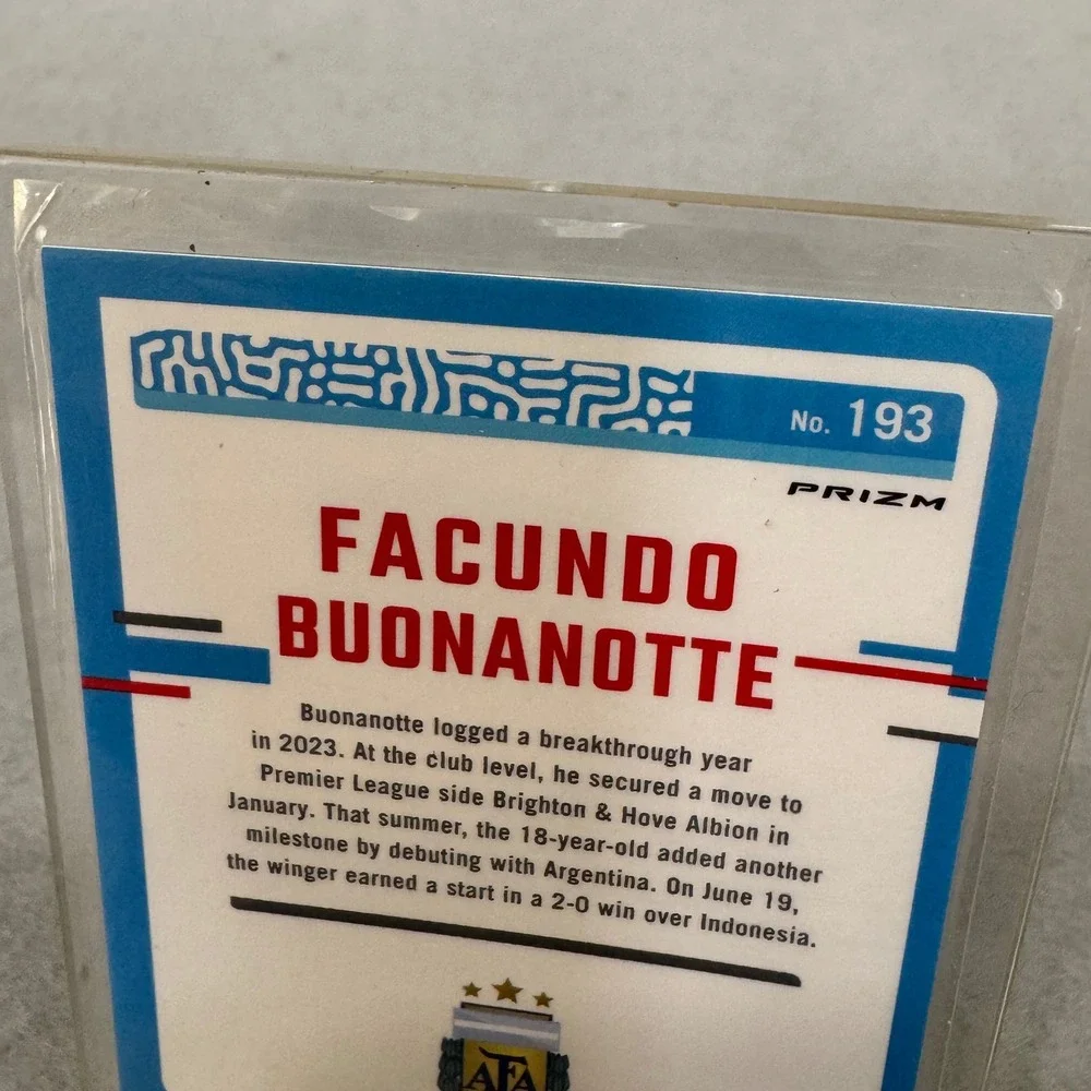 Panini Donruss Optic Soccer Facundo Buonanotte Argentina Blue Cracked Ice Rookie